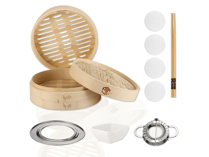 खाना पकाने के लिए एल्यूमिनियम स्टीमर बांस की भाप टोकरी