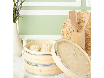 2 लेयर कैबिनेट फैक्ट्री बांस की भाप टोकरी
