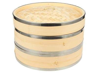 2 लेयर कैबिनेट फैक्ट्री बांस की भाप टोकरी