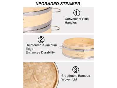 गोल्ड पॉट राइस गैस सीग्रास बांस की भाप टोकरी