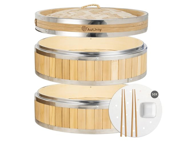 पॉट सेट्स कुकवेयर बांस की भाप टोकरी