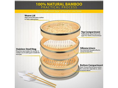 स्टीम कंटेनर बांस की भाप टोकरी