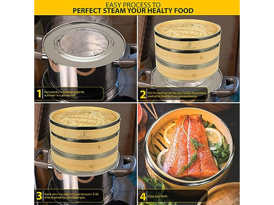 स्टीम कंटेनर बांस की भाप टोकरी