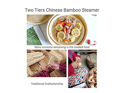 स्टीम पॉट कुकवेयर फॉर फूड बांस की भाप टोकरी