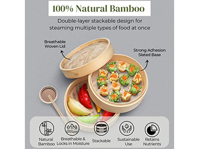 भाप टोकरियाँ बांस की भाप टोकरी