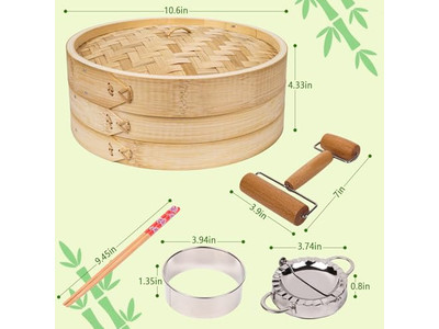 स्टीमर डिम सम बंबू 10 बांस की भाप टोकरी